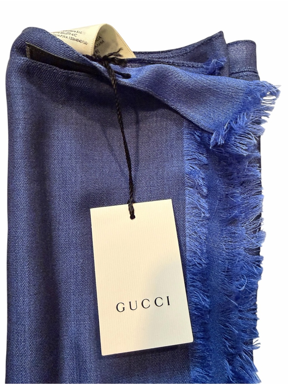 NWT Gucci Blue GG Monogram Scarf Wrap Made in Italy - Picture 4 of 10